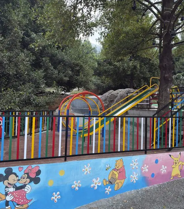 Children playing on slides at Mount 360 Resort, Kozhikode, Kerala