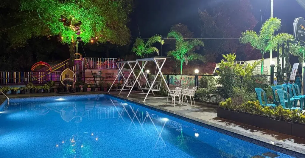 Swimming pool with kids area at Mount 360 Resort, koodaranji, Kerala