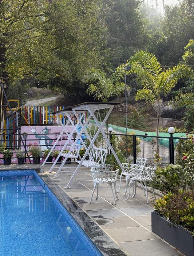 Swimming pool with kids area at Mount 360 Resort, Kozhikode, Kerala